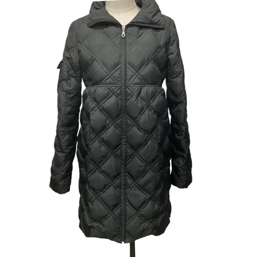 Donna Karan DKNY Women's Down Feather Quilted Puffer Coat Hooded Full Zip Size S
